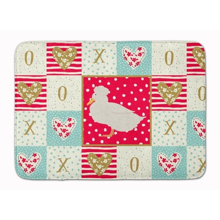 Carolines Treasures 19 x 27 in. Crested Duck Love Machine Washable Memory Foam Mat CK5284RUG